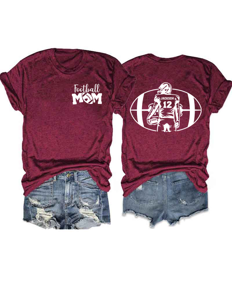 Personalized Football Mom T-Shirt