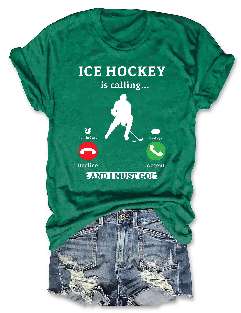 Ice Hockey Is Calling Phone T-shirt