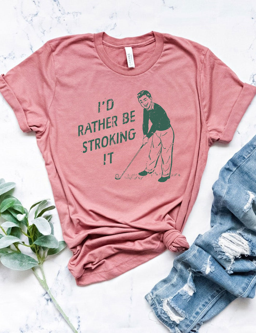 I'd Rather Be Stroking It Golfer T-shirt