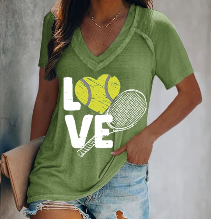 Women's Apres Tennis Print Casual Short Sleeve T-Shirt