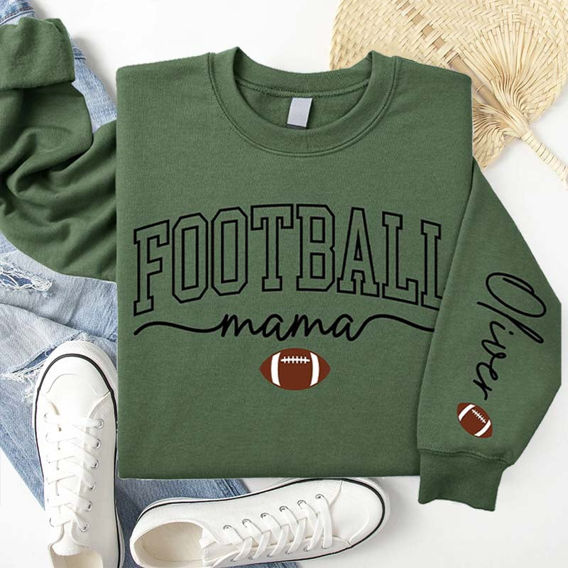 Custom Name Football Season Mama Sweatshirt