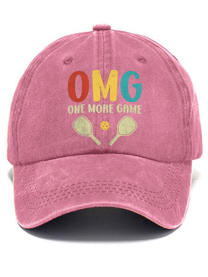 Pickleball enthusiast “OMG-One-more-game” printed hat