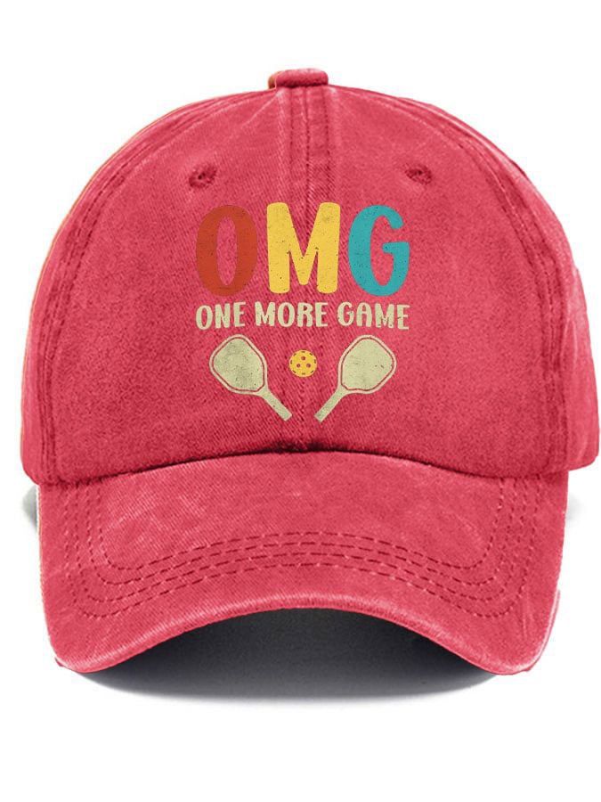 Pickleball enthusiast “OMG-One-more-game” printed hat