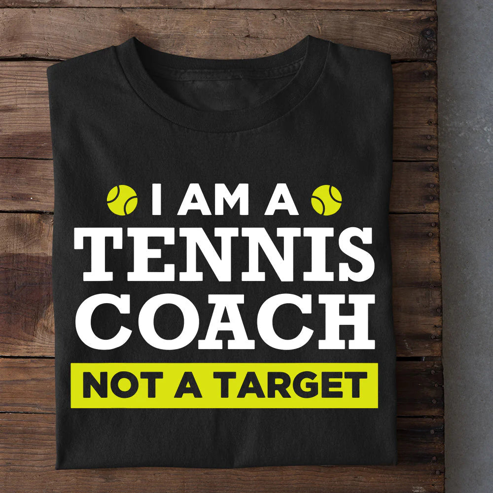 Funny Tennis T-shirt, I'm A Tennis Coach Not A Target, Gift For Tennis Lovers, Tennis Players, Tennis Tees