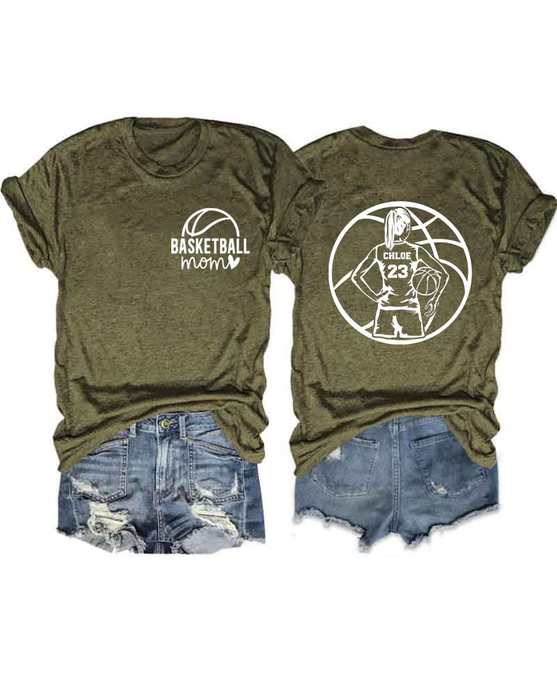 Personalized Basketball Mom T-Shirt