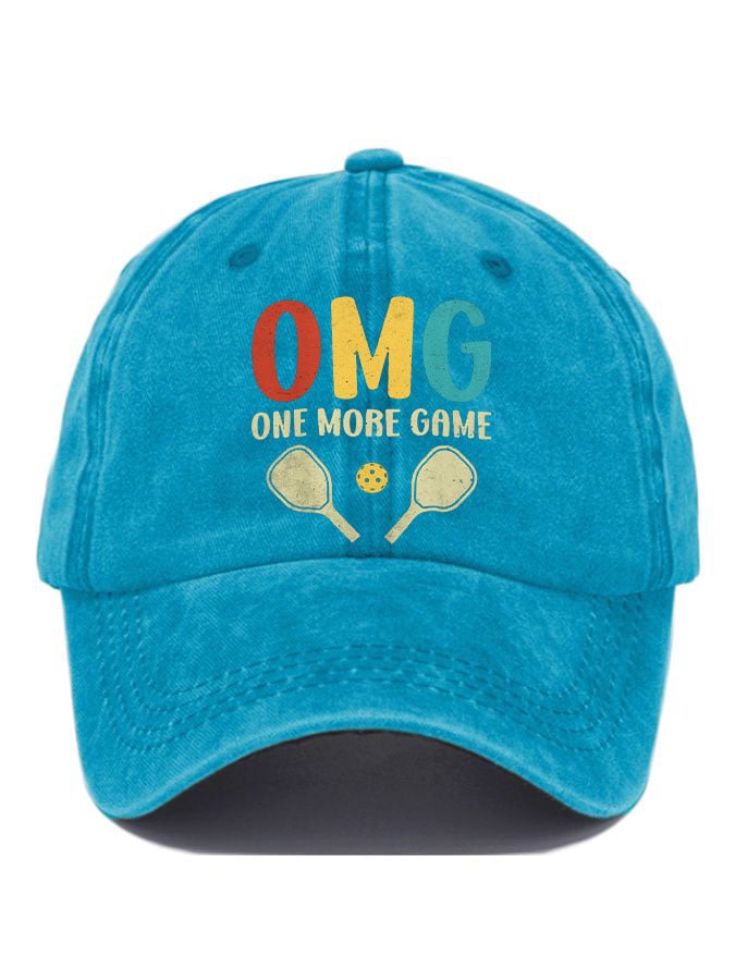 Pickleball enthusiast “OMG-One-more-game” printed hat