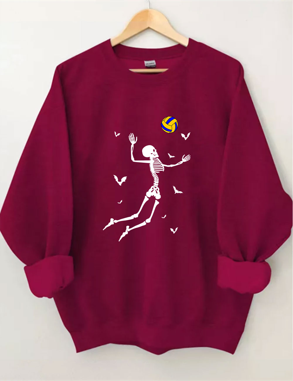 Dancing Skeletons Funny Halloween Volleyball Sweatshirt