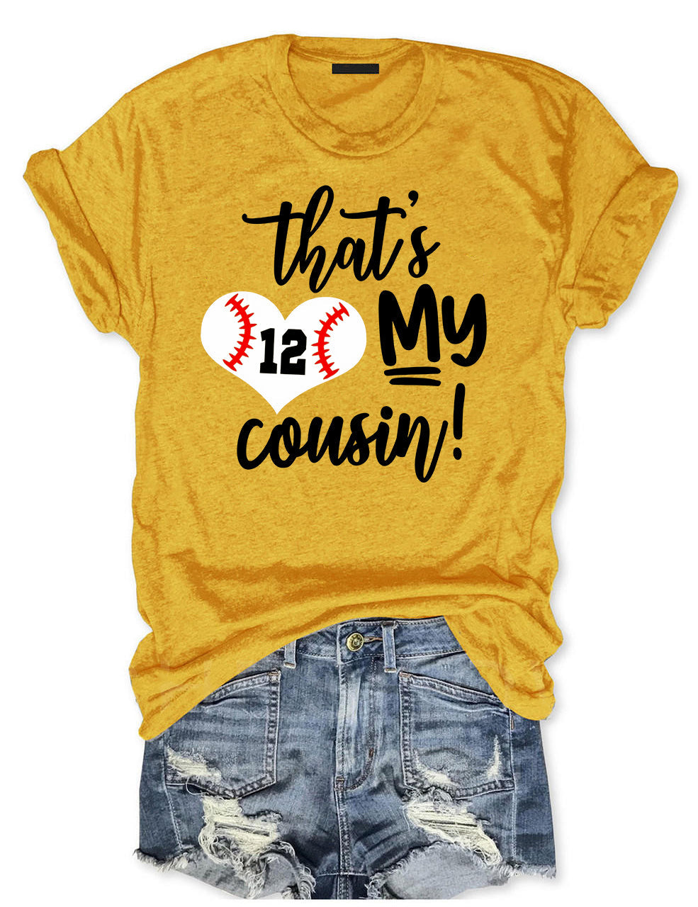 That's My Cousin Custom Number Baseball T-shirt