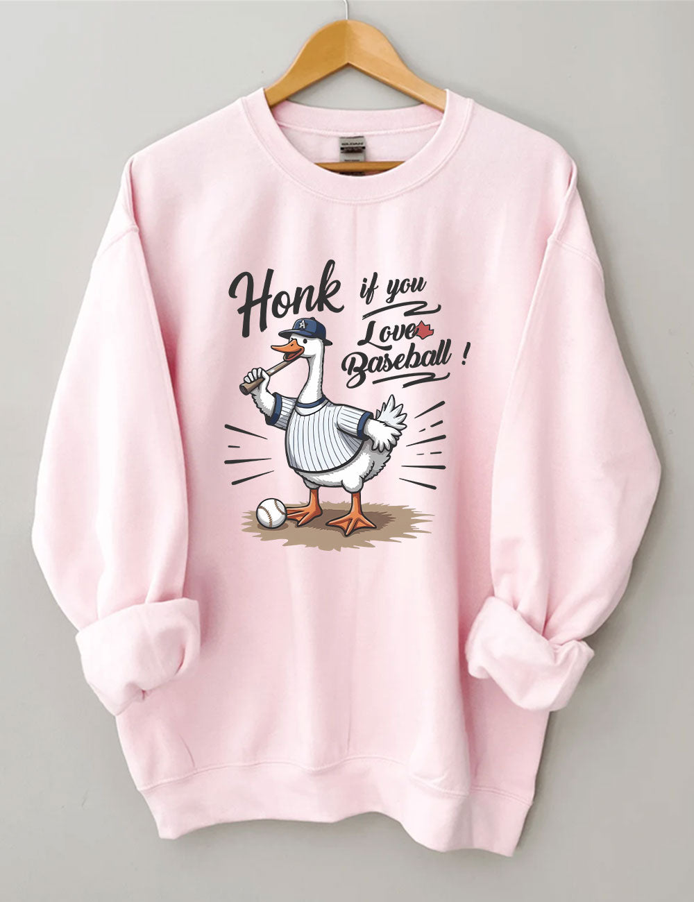 Honk If You Love Baseball Funny Goose Sweatshirt