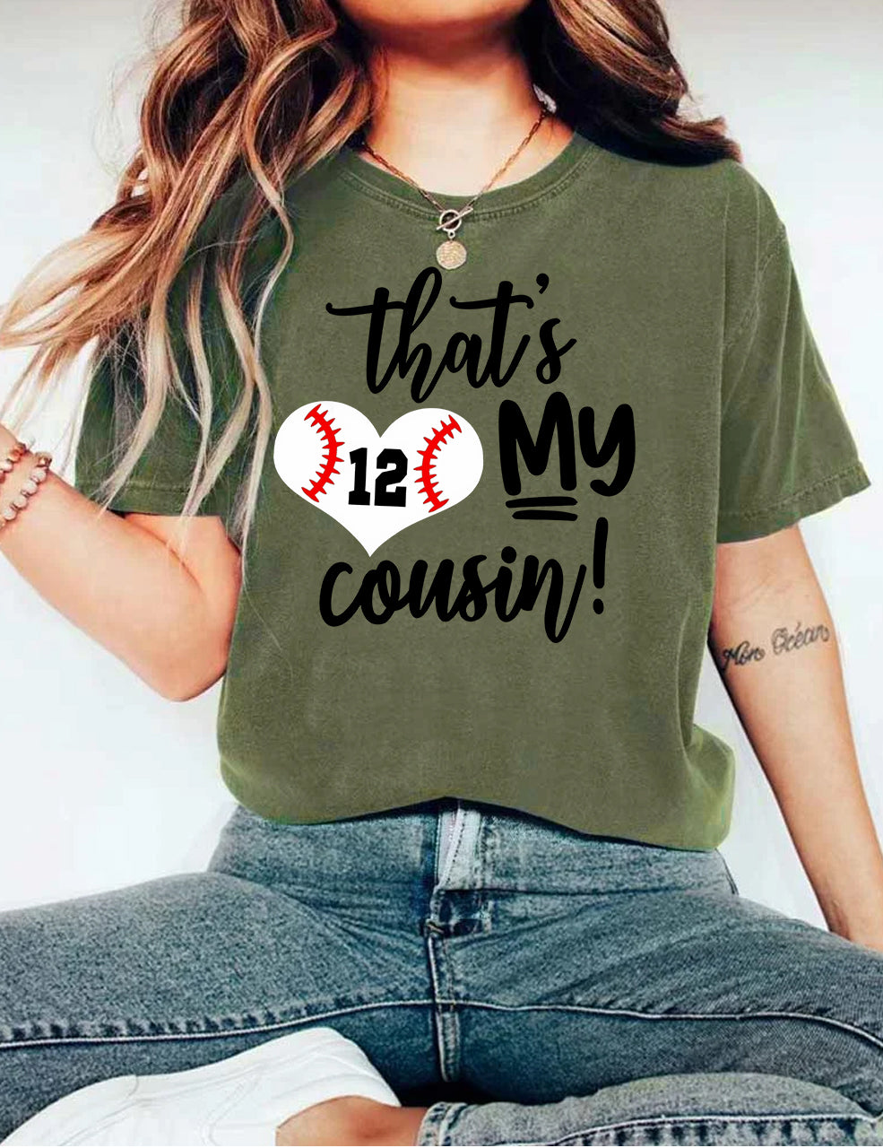 That's My Cousin Custom Number Baseball T-shirt