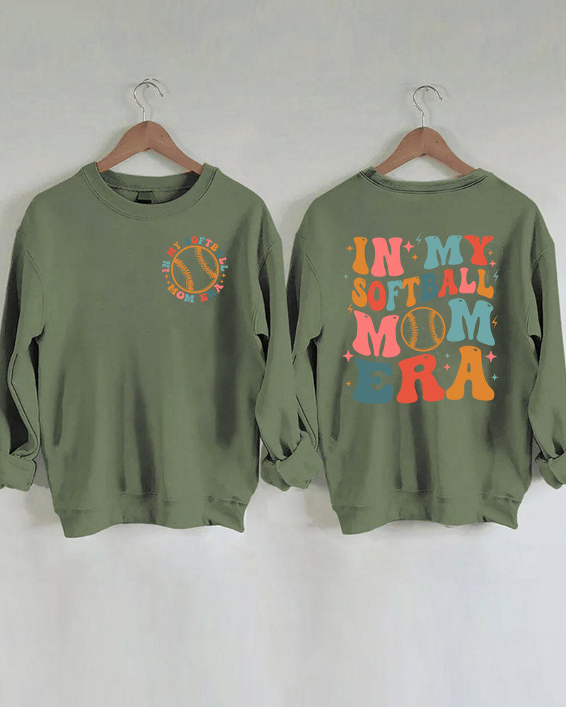 In My Softball Mom Era Printed Sweatshirt