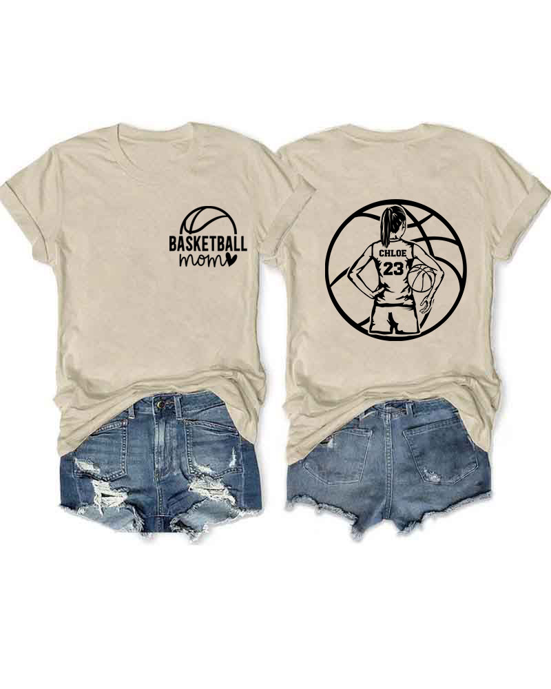 Personalized Basketball Mom T-Shirt