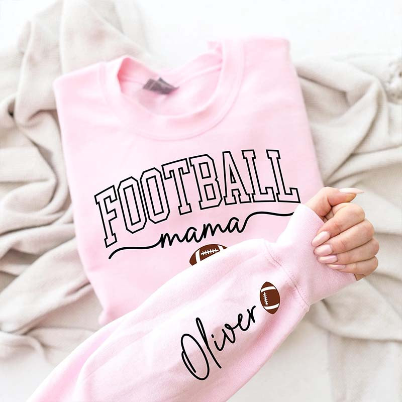 Custom Name Football Season Mama Sweatshirt