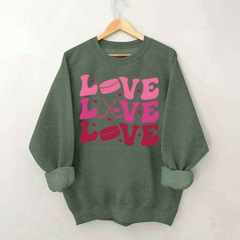 Sports Love Hockey Mom Sweatshirt