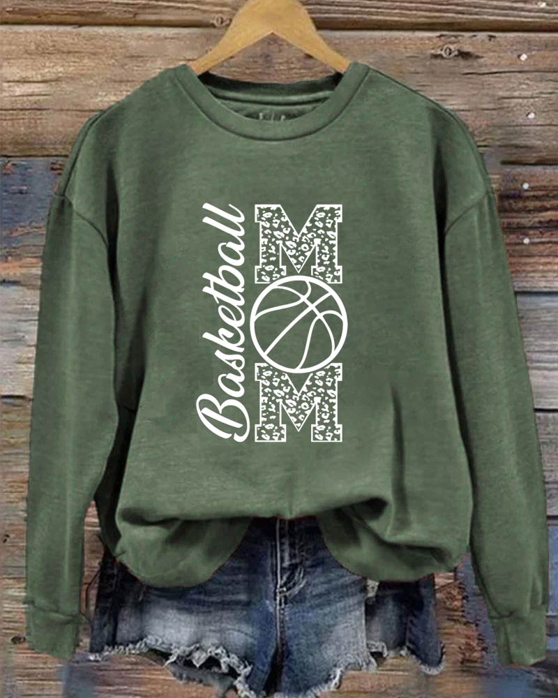 Basketball Mom Printed Sweatshirt