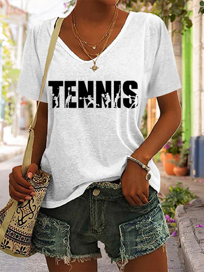 Women's Apres Tennis Printed Short-Sleeved T-Shirt