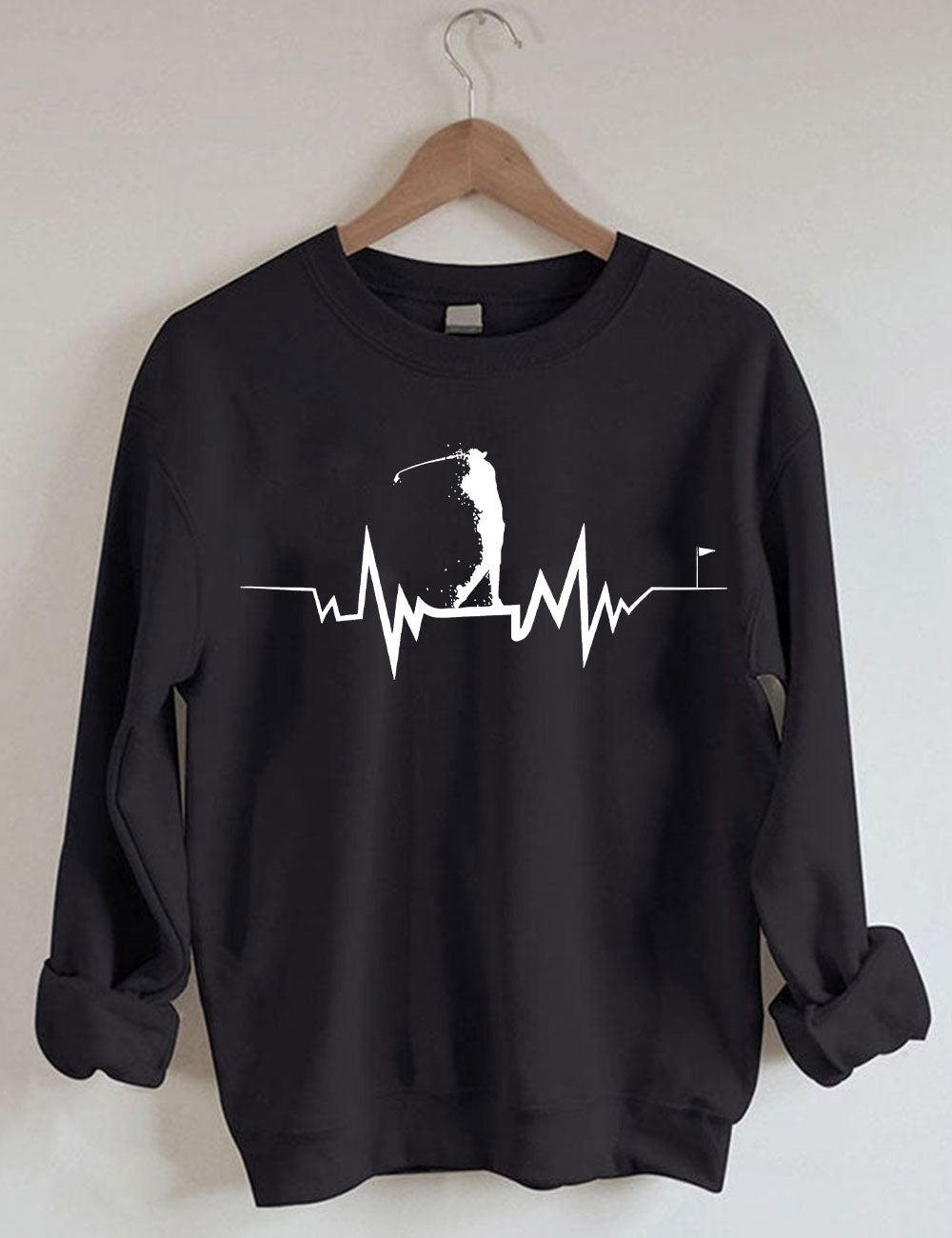 Golfer Heartbeat Golf Sweatshirt