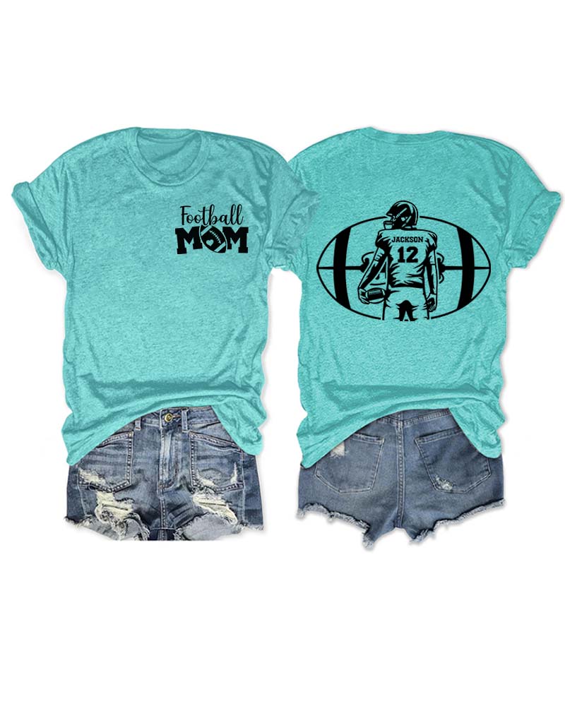 Personalized Football Mom T-Shirt
