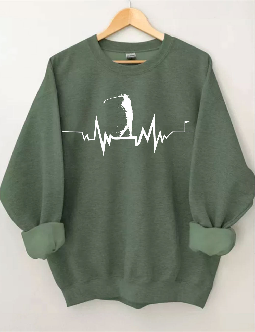 Golfer Heartbeat Golf Sweatshirt