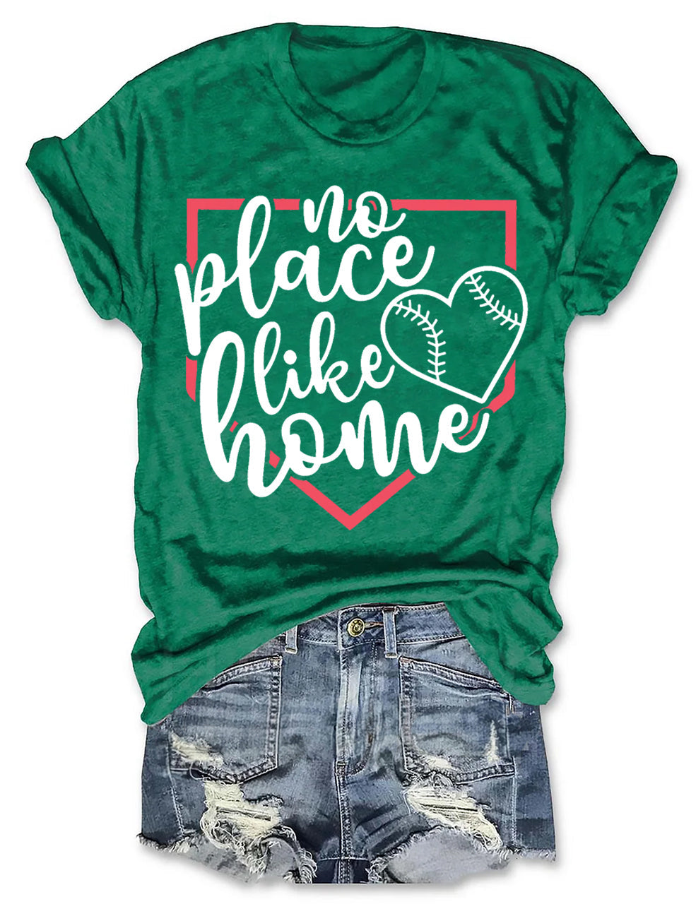 No Place Like Home Baseball Heart T-shirt
