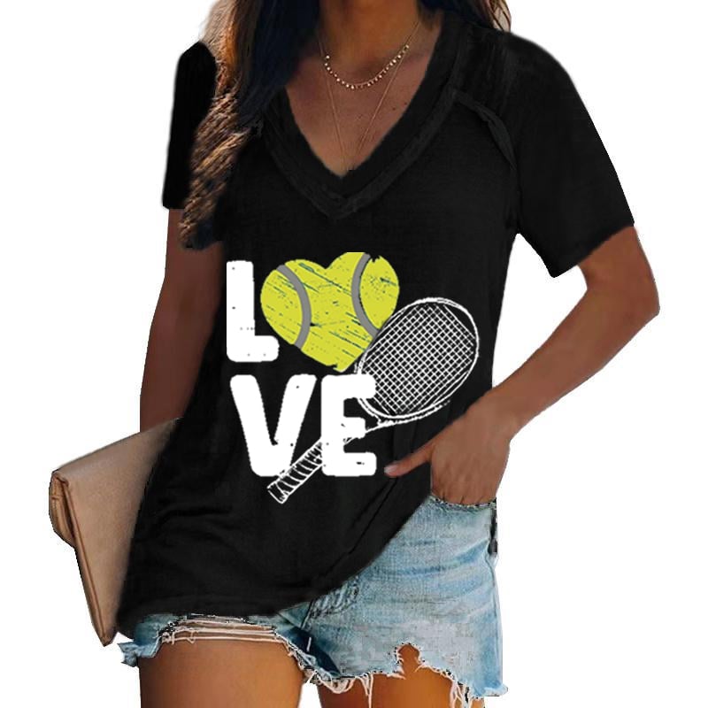 Women's Apres Tennis Print Casual Short Sleeve T-Shirt