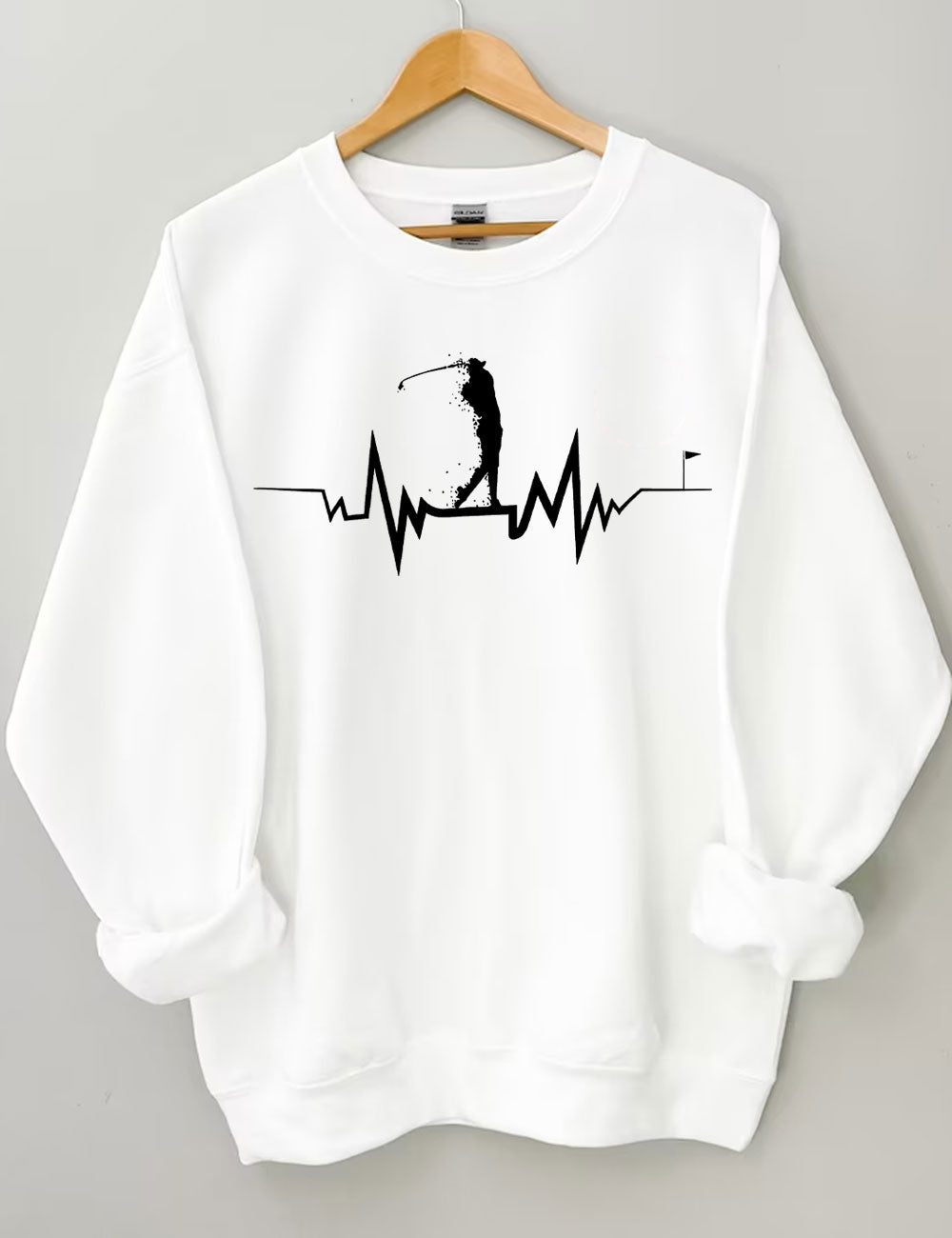 Golfer Heartbeat Golf Sweatshirt