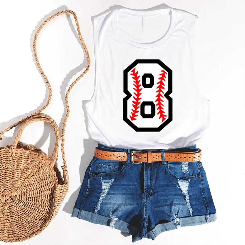 Custom Baseball Number Tank Top