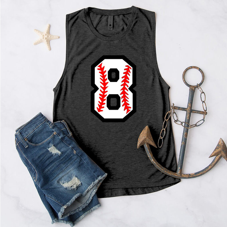 Custom Baseball Number Tank Top