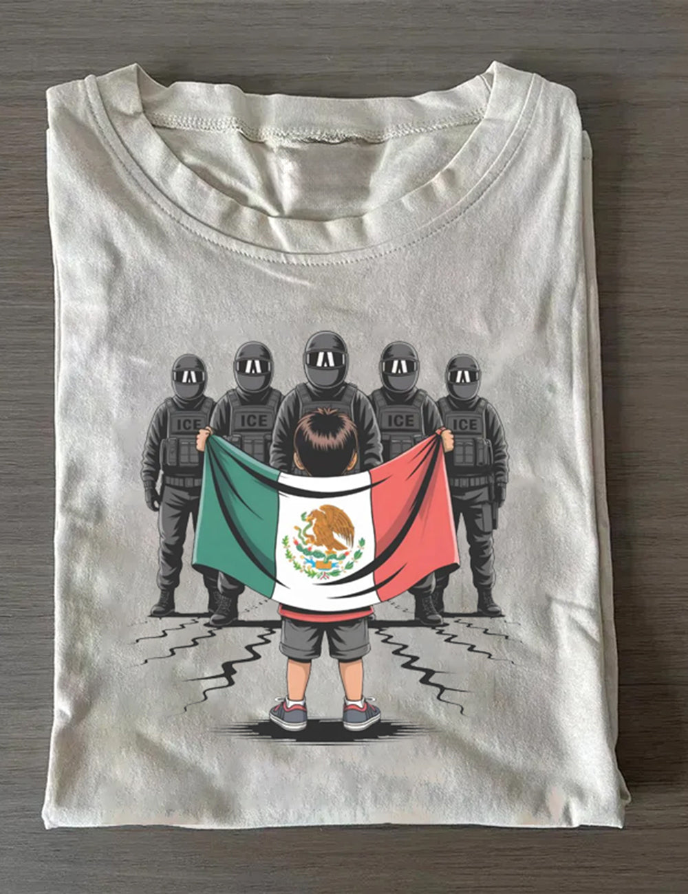 Anti Ice Protest Chinga La Migra Mexican Flag Protect Immigrants No Human Is Illegal T-Shirt