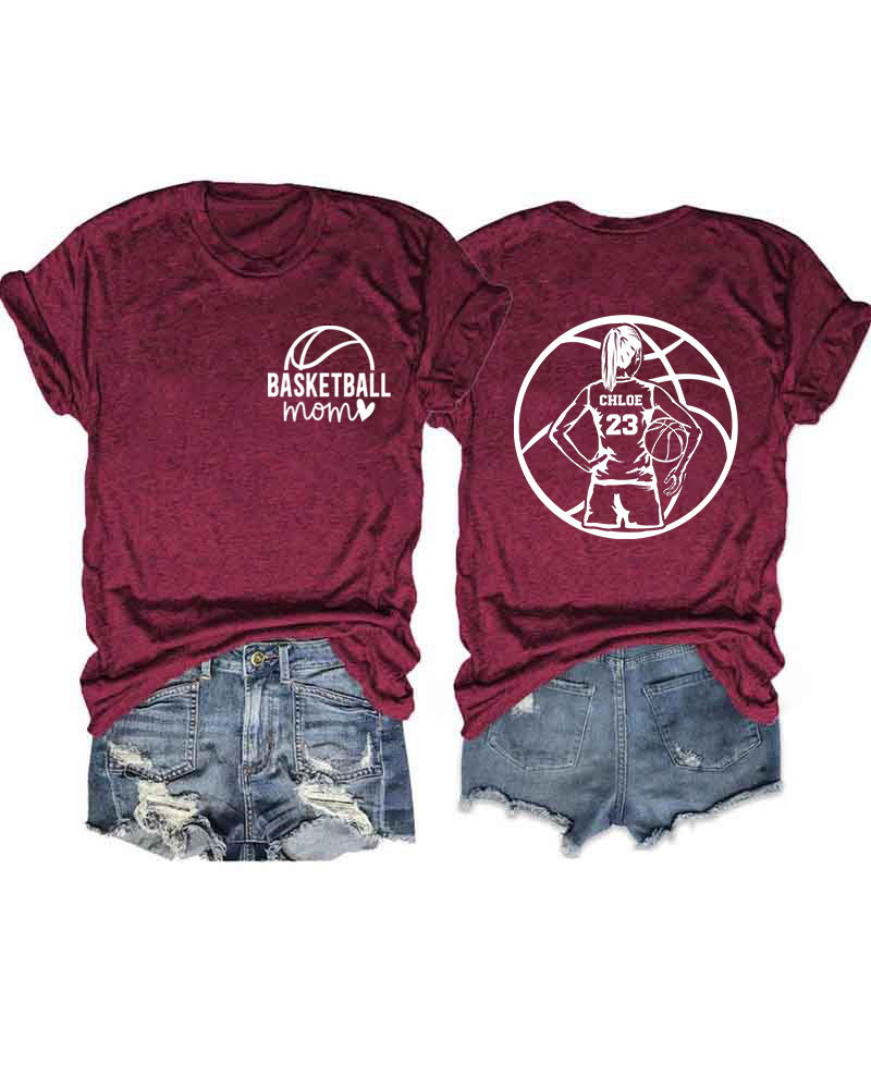Personalized Basketball Mom T-Shirt