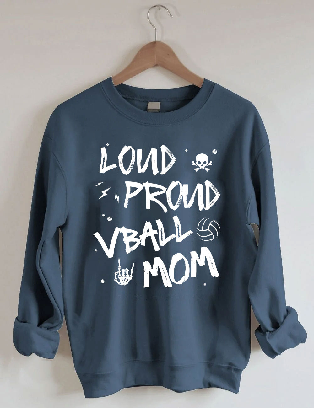 Loud Proud Mom Game Day Volleyball Momma Sweatshirt