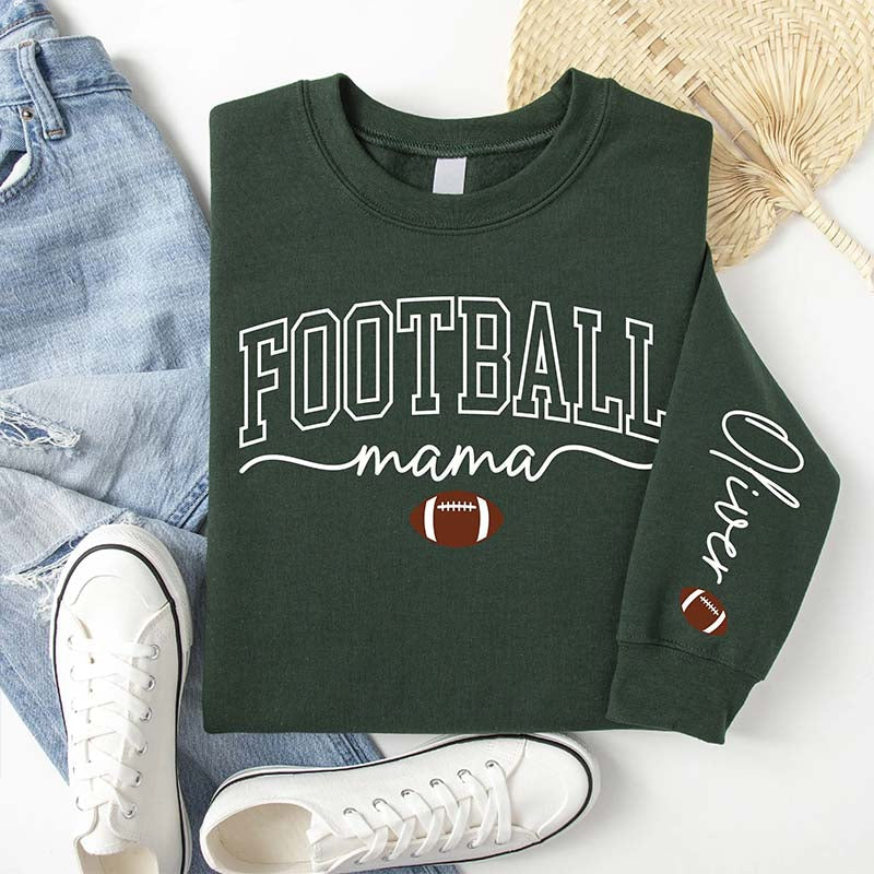 Custom Name Football Season Mama Sweatshirt