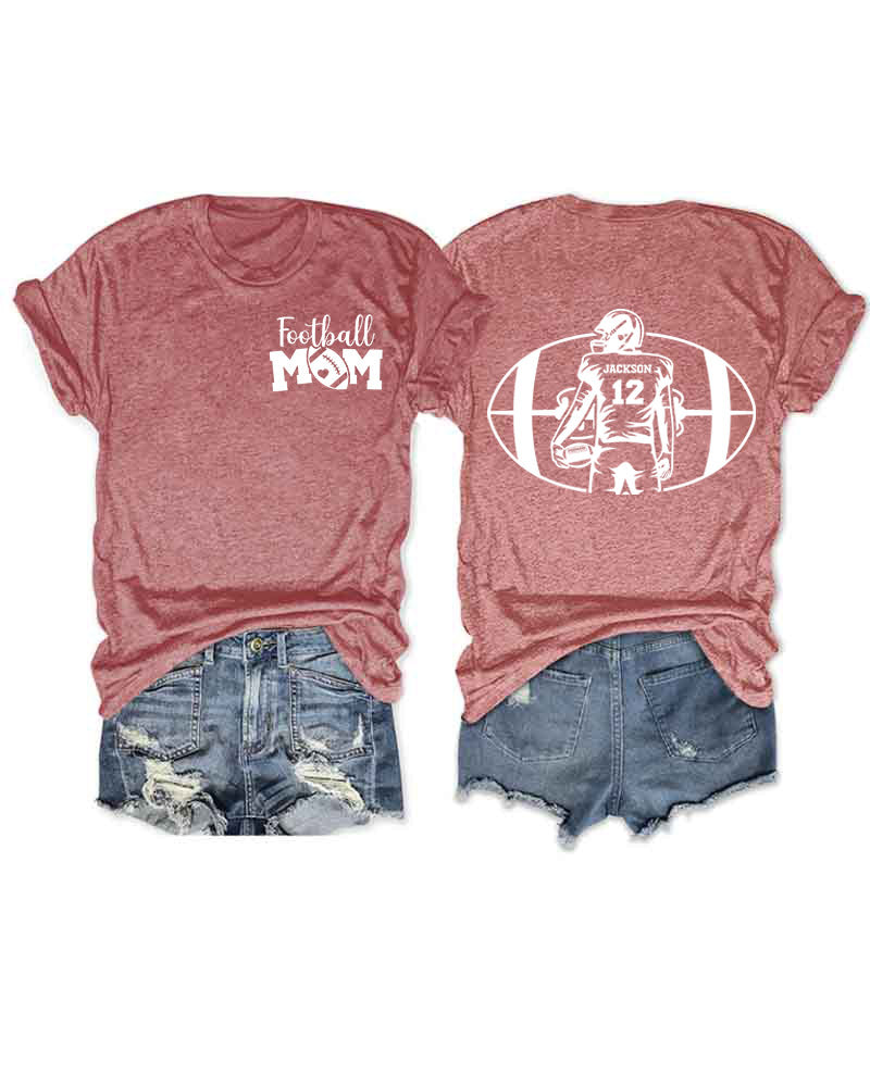 Personalized Football Mom T-Shirt