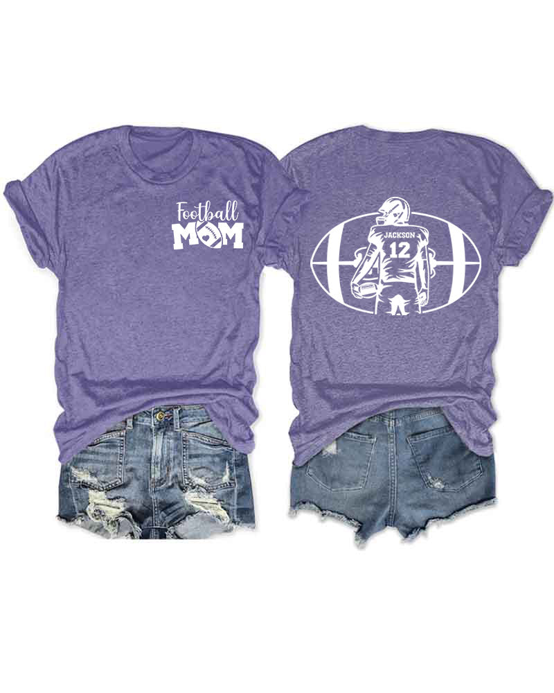 Personalized Football Mom T-Shirt
