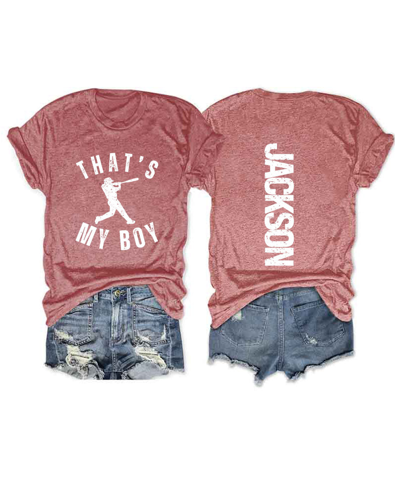 Personalized That's My Boy Baseball T-Shirt