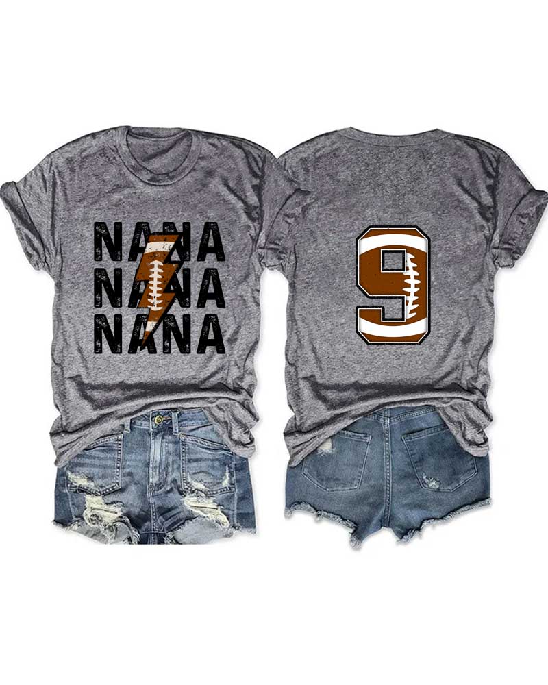 Football Nana Personalized Number T-Shirt