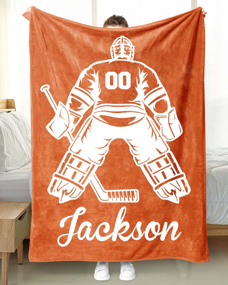Personalized Ice Hockey Goalie Blanket