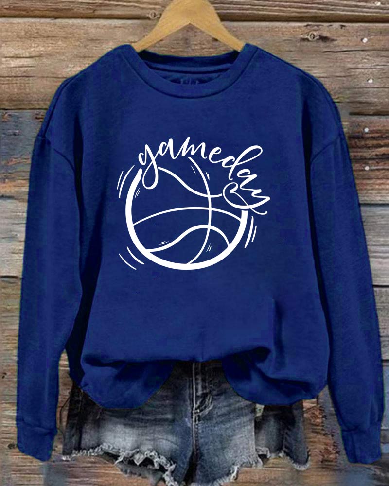 Basketball Game Day Crewneck Sweatshirt