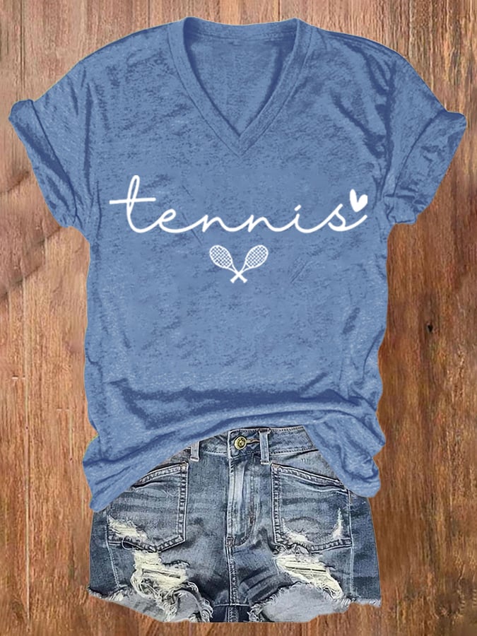 Women's Tennis Printed Short-Sleeved T-Shirt