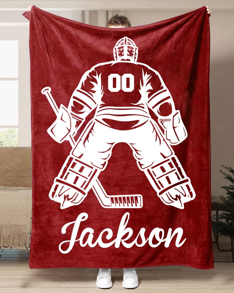 Personalized Ice Hockey Goalie Blanket