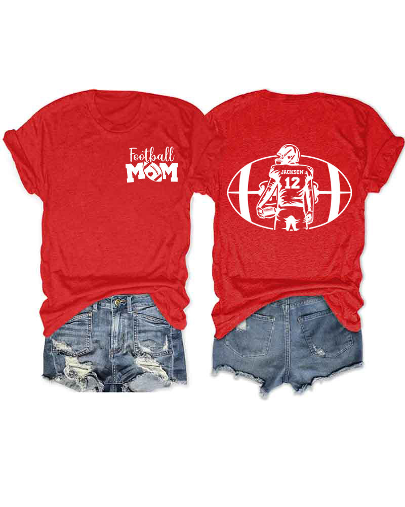 Personalized Football Mom T-Shirt