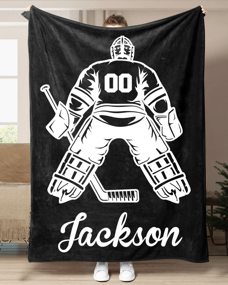 Personalized Ice Hockey Goalie Blanket
