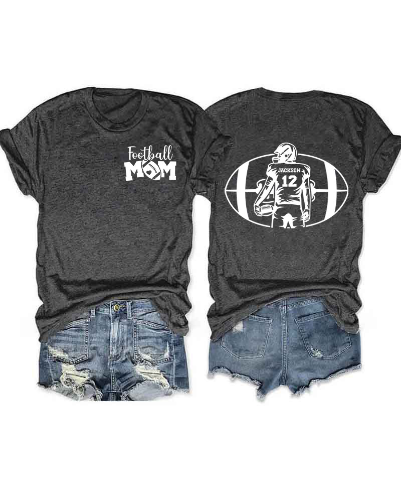 Personalized Football Mom T-Shirt