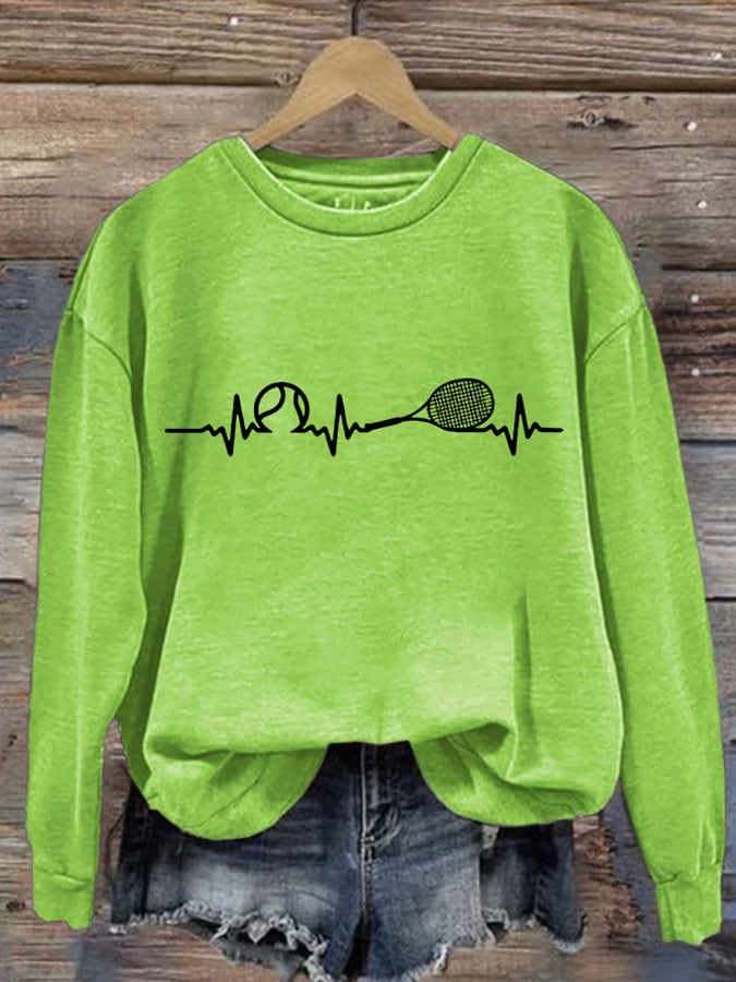 Women's Tennis Printed Casual Sports Sweatshirt