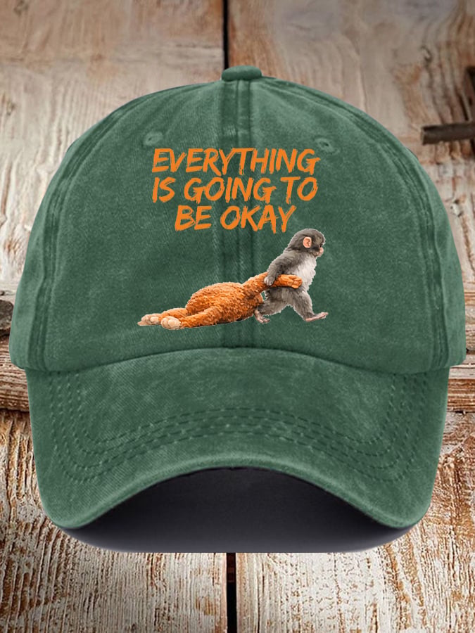Unisex Baby Monkey Punch Printed Hat