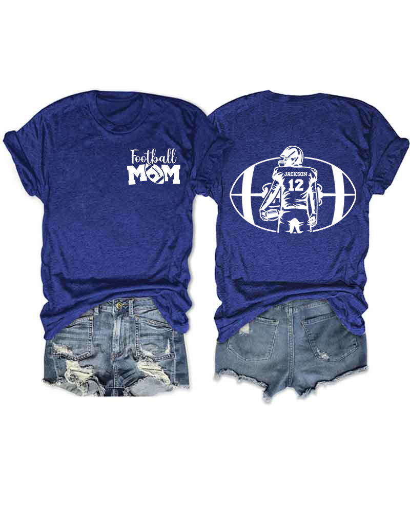 Personalized Football Mom T-Shirt