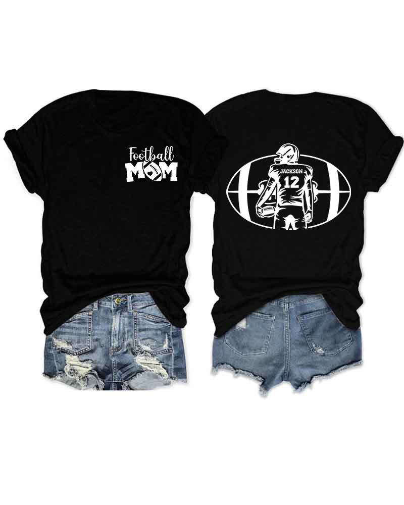 Personalized Football Mom T-Shirt