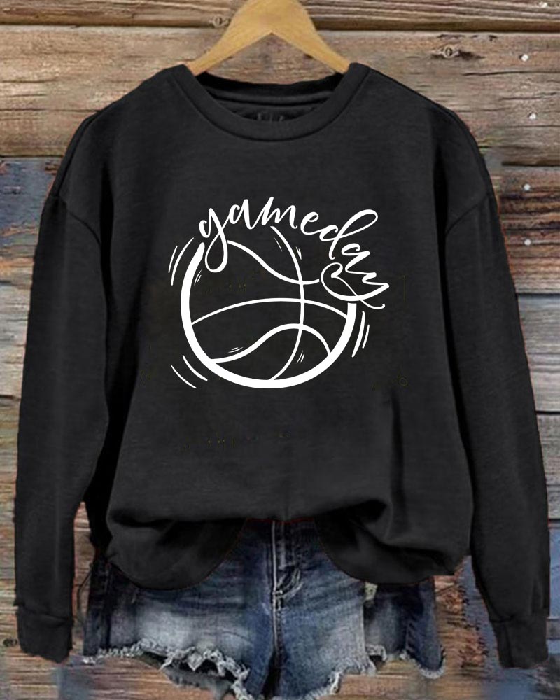 Basketball Game Day Crewneck Sweatshirt