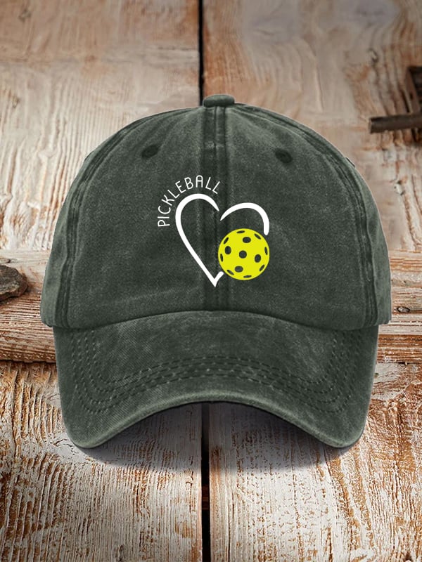 Pickleball Heart Print Unisex Hat