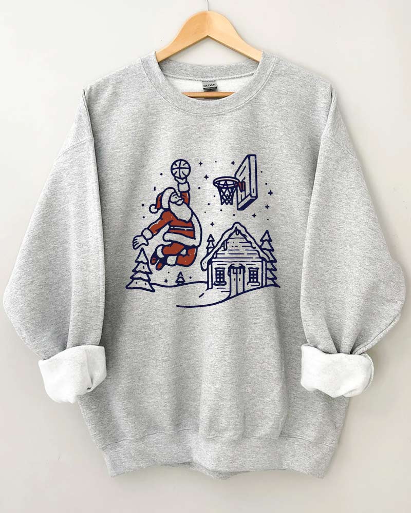 Basketball Santa Christmas Crewneck Sweatshirt